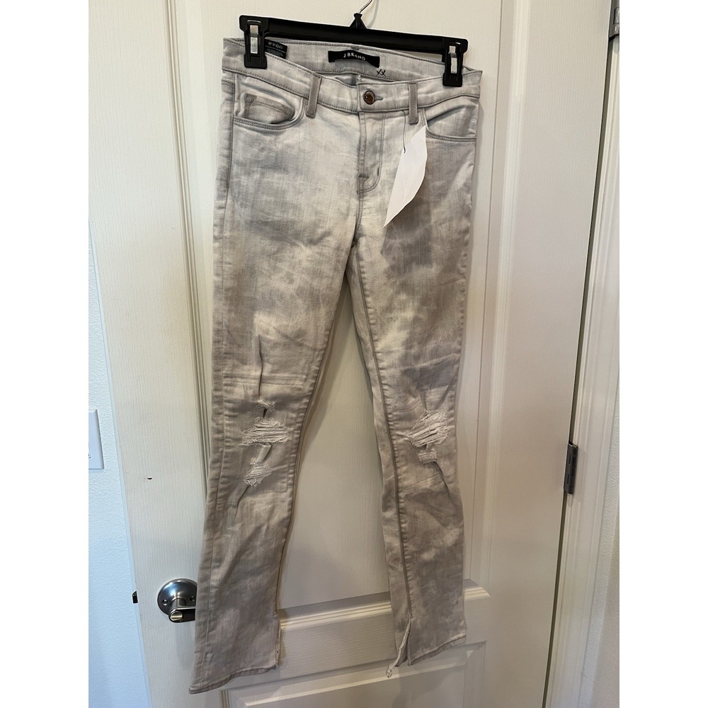 J‎ Brand Fame Distressed Marbled Jeans Womens Size 25 Gray White Stretchy